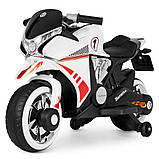 Дитячий електро мотоцикл на акумуляторі Bambi M 3682L-1 білий. Дитячий мотоцикл електричний, фото 2