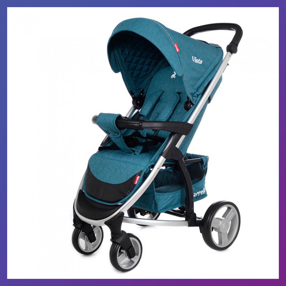 Дитяча прогулянкова коляска - книжка з регульованою спинкою CARRELLO Vista CRL-8505 Water Blue блакитна