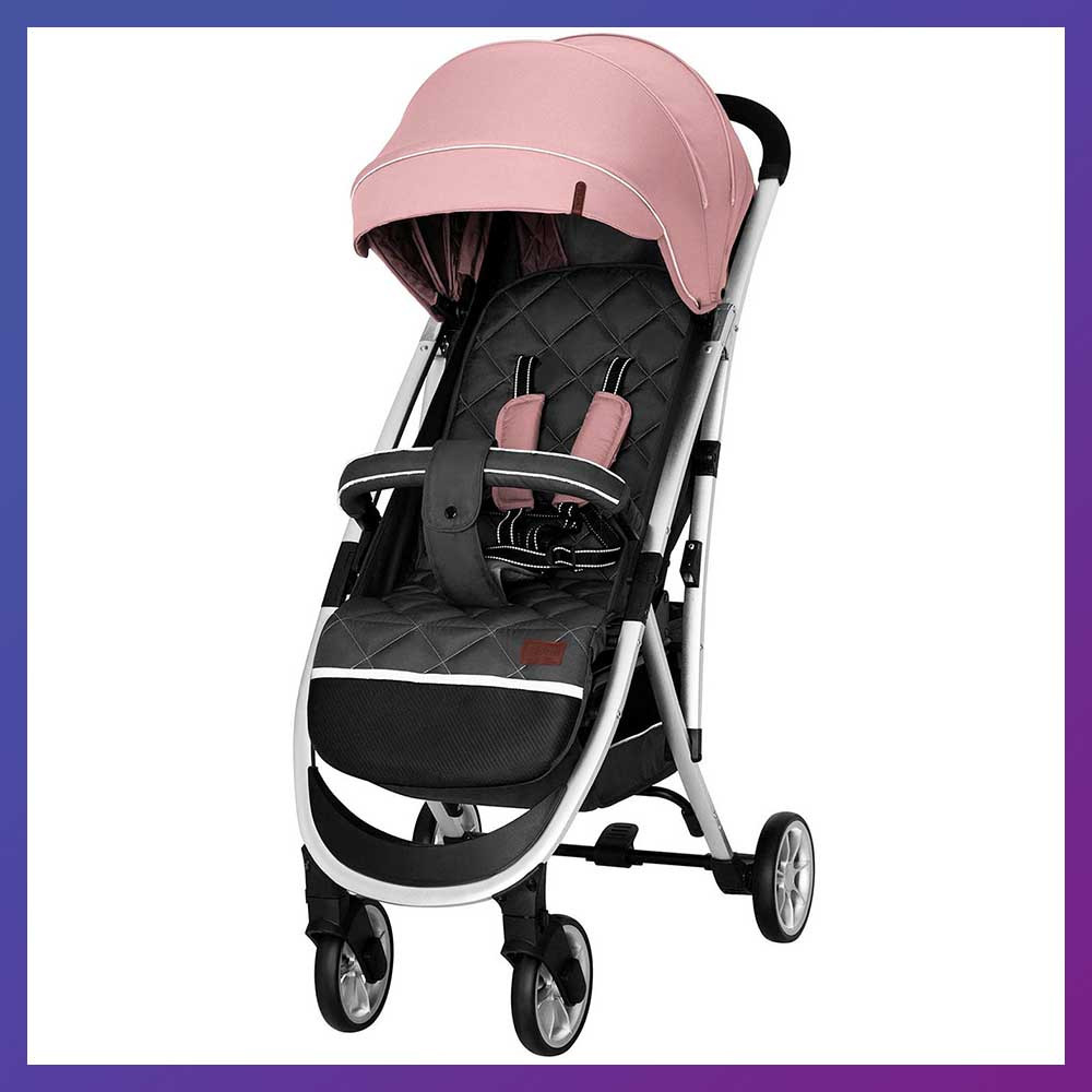 Дитяча прогулянкова коляска - книжка з регульованою спинкою CARRELLO Gloria CRL-8506/1 рожева колеса гума