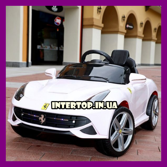 Дитячий електромобіль Ferrari на пульті, M 3176EBLR-2 білий. Машина на пульті Феррарі