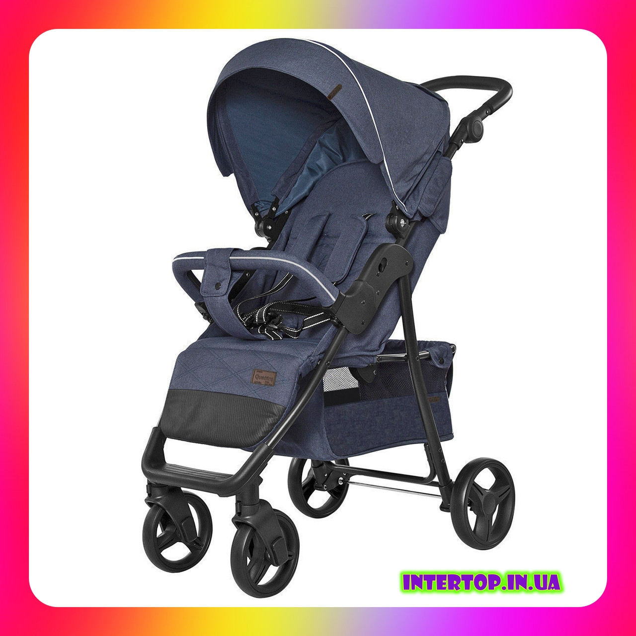 Дитяча прогулянкова коляска CARRELLO Quattro CRL-8502 Admiral Blue синій колір. Дитячий візок