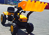 Дитячий педальний веломобіль трактор Pilsan 07-315 жовтий. Велокарт, екскаватор на педалях з рухомим ковшем, фото 7