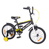 Дитячий двоколісний велосипед Tilly FLASH 16 дюймів T-21648 чорно-білий. Для дітей 4-7 років, фото 2