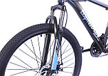 Велосипед гірський двоколісний одноподвесный на сталевій рамі TopRider 611 26" колеса 17,5" рама чорно-синій, фото 5