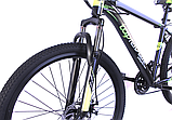 Велосипед гірський двоколісний одноподвесный на сталевій рамі TopRider 611 26" колеса 17,5" рама чорно-зелений, фото 7