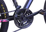 Велосипед гірський двоколісний одноподвесный на сталевій рамі TopRider 611 26" колеса 17,5" рама чорно-рожевий, фото 8