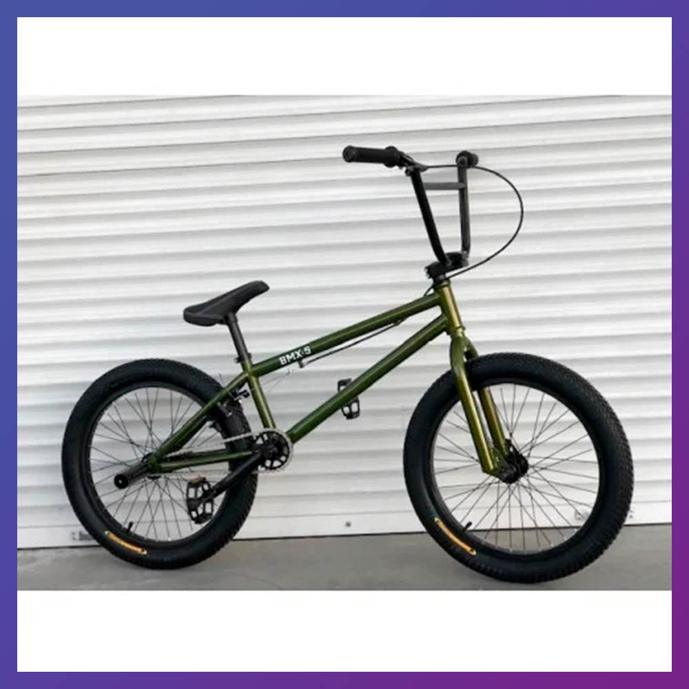 Трюкових велосипедів BMX двоколісний на сталевій рамі з пегами TopRider BMX-20 дюймів хакі