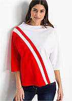 Красно-белая блуза размера плюс Bonprix