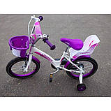 Дитячий двоколісний велосипед Crosser Kids Bike 16 дюймів дітям 4-7 років фіолетовий, фото 4