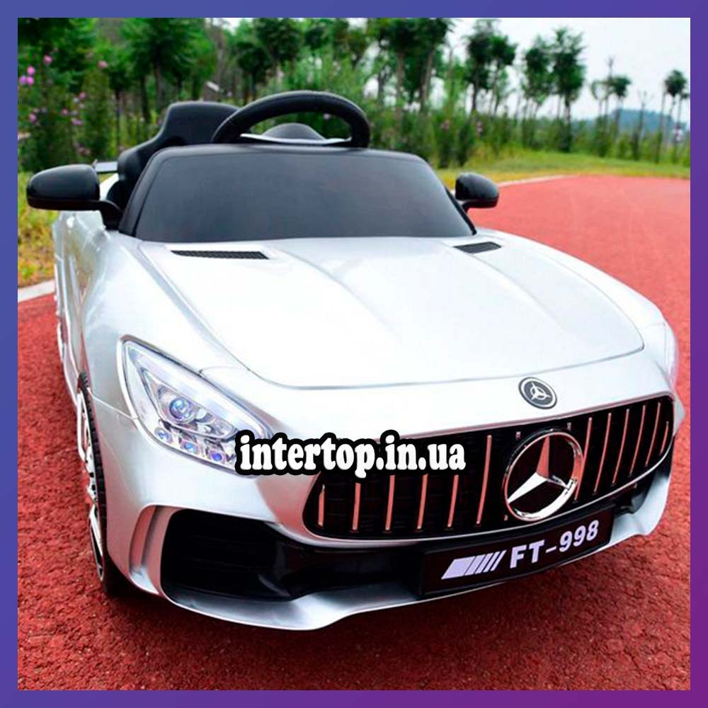 Дитячий електромобіль на акумуляторі Mercedes M 4062 з пультом радіоуправління 3-8 років сірий автопокраска