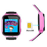 Дитячий розумний смарт-годинник Smart Baby watch Q528 з GPS рожевий сенсорний екран із камерою та прослуховуванням + подарунок, фото 5
