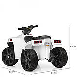 Дитячий електромобіль квадроцикл на акумуляторі Bambi M 3893 білий для дітей 2-6 років, фото 3