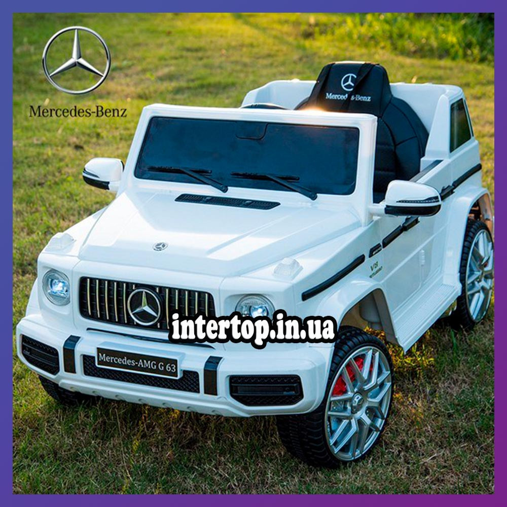Дитячий електромобіль на акумуляторі Mercedes AMG M 4280 з пультом радіоуправління для дітей 3-8 років білий