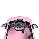 Дитячий електромобіль на акумуляторі Audi R8 M 4281 з пультом радіоуправління для дітей 3-8 років рожевий, фото 2
