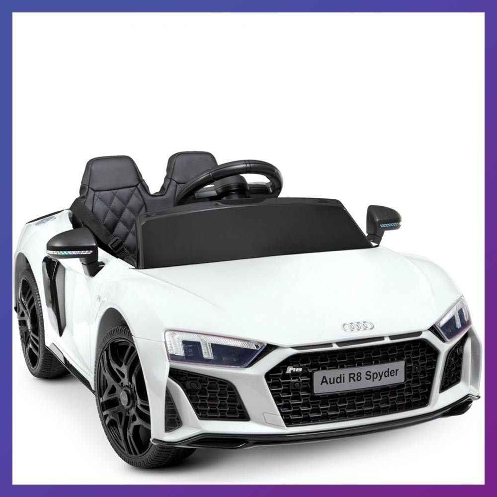 Дитячий електромобіль на акумуляторі Audi R8 M 4527 з пультом радіоуправління для дітей 3-8 років білий