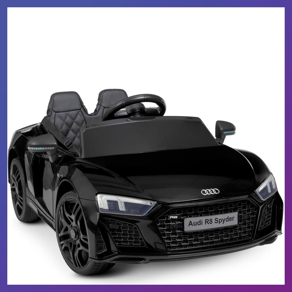 Дитячий електромобіль на акумуляторі Audi R8 M 4527 з пультом радіоуправління 3-8 років автопокраска чорний