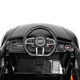 Дитячий електромобіль на акумуляторі Audi R8 M 4527 з пультом радіоуправління 3-8 років автопокраска чорний, фото 4