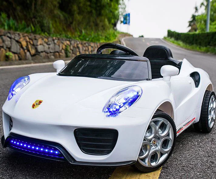 Дитячий електромобіль на акумуляторі Porsche на пульті, FL7622 білий. Дитячий електромобіль на пульті Порше