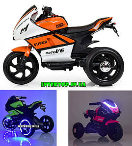 Дитячий електромобіль триколісний мотоцикл YAMAHA Bambi M 4135L-1-7 помаранчево-білий