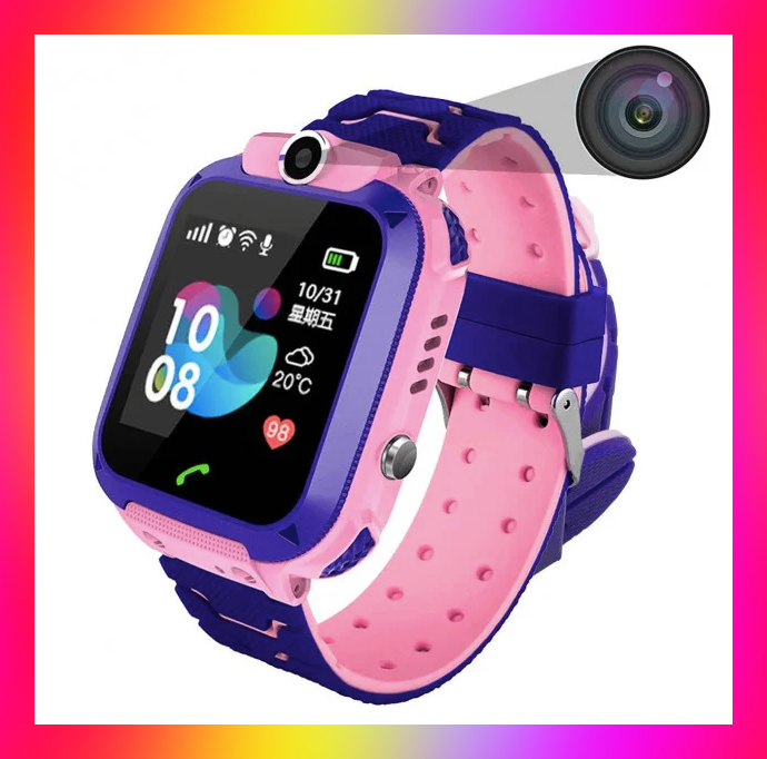 Дитячі смарт годинник Q12 Smart Baby watch S5 (Q12) з GPS водонипроницаемые Рожевий колір + подарункова упаковка
