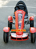 Дитячий педальний велокарт на надувних колесах від 5 до 12 років, Bambi M 1450 жовтий. Веломобіль на педалях, фото 5