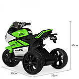 Дитячий триколісний мотоцикл на акумуляторі YAMAHA Bambi M 4135L зелений, фото 5