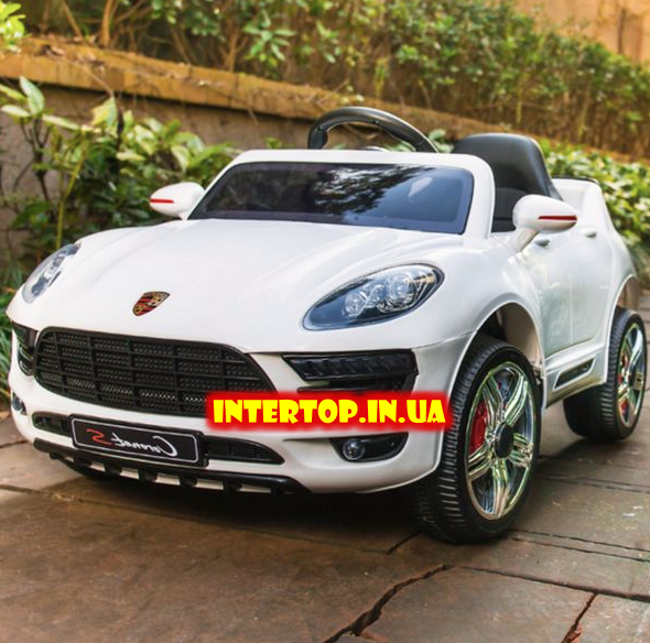 Дитячий електромобіль на акумуляторі Porsche на пульті, FL1518 білий. Дитячий електромобіль на пульті Порше