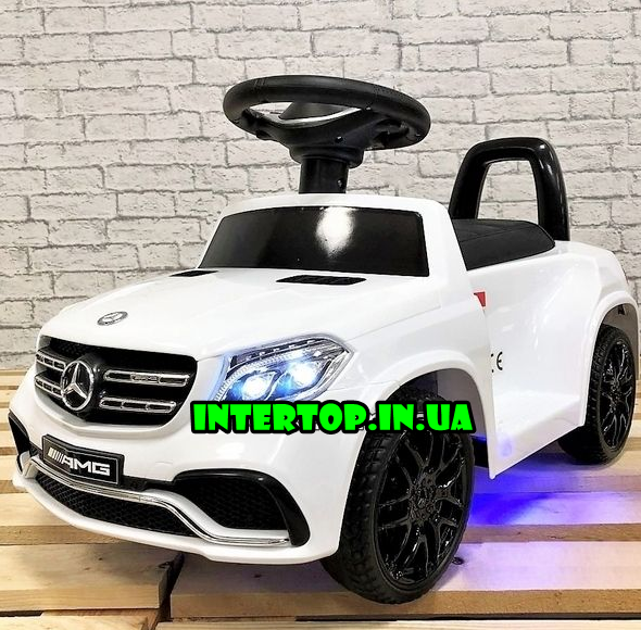Дитячий електромобіль толокар на пульті управління, Mercedes GLS білий.Електрокар дитячий Мерседес