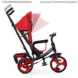 Дитячий триколісний велосипед-коляска на EVA колесах, Turbotrike M 3113 червоний, фото 3