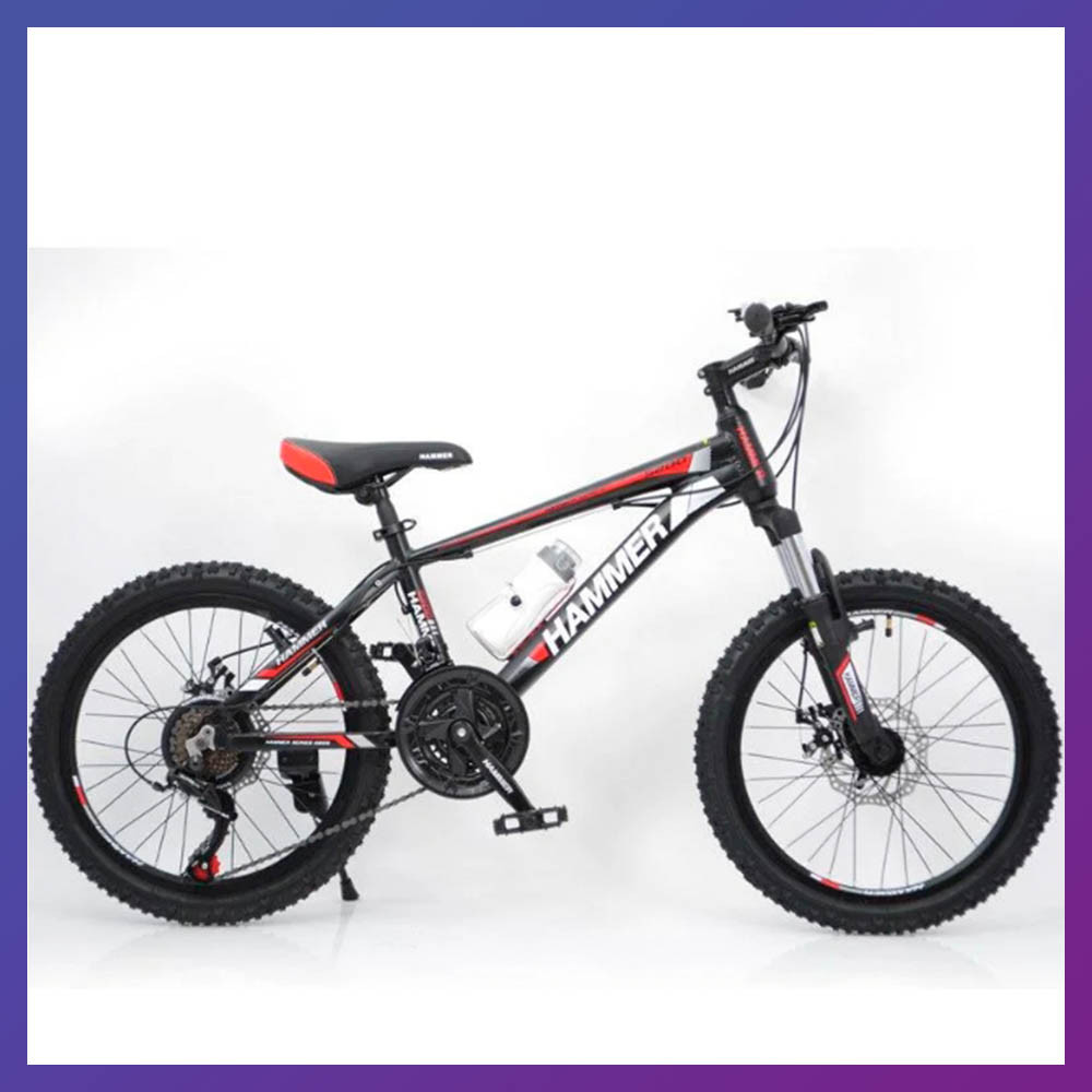 Велосипед дитячий на алюмінієвій рамі Sigma Hammer S200 20" зріст 130-150 см вік 7 до 11 років чорно-червоний