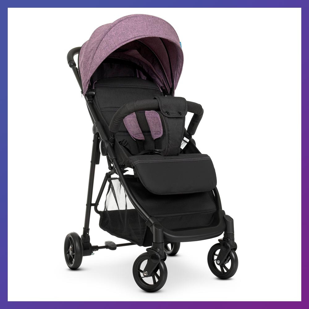 Дитяча прогулянкова коляска-книжка з регульованою спинкою Bambi M 4249-2 Shadow Pink рожева