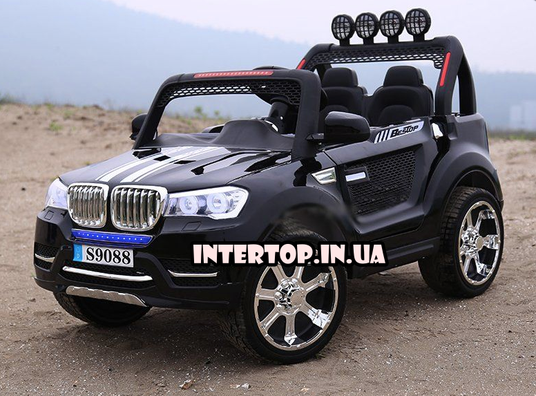 Дитячий електромобіль на пульті Джип BMW 4WD повний привід 4 двигуна M 3118 EBLR-3 чорний