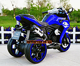 Дитячий триколісний електро-мотоцикл від 3 до 6 років BMW синій. Потужність 70ВТ BMW M 3688EL-4 синій, фото 10