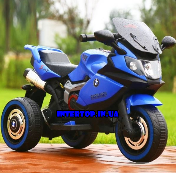 Дитячий триколісний електромобіль мотоцикл BMW M 3680L-4 синій. Дитячий електромотоцикл