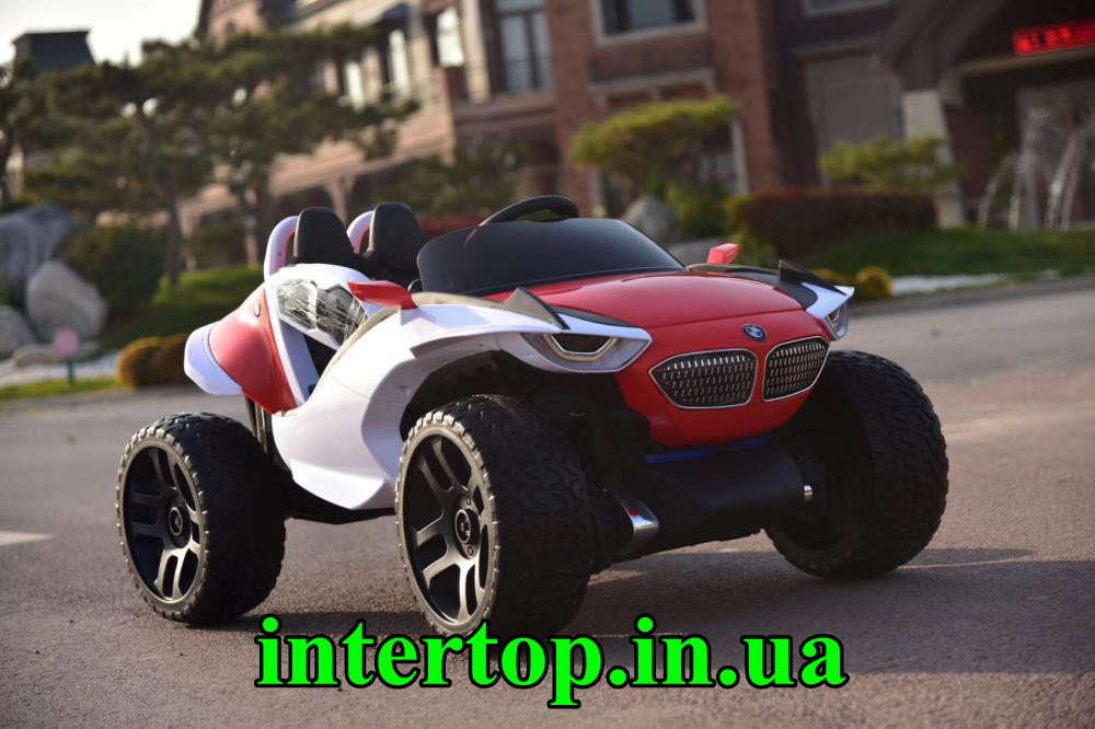 Дитячий електромобіль 4WD повнопривідний Джип BMW червоний колір. Електрокар дитячий БМВ електромобіль M 4064