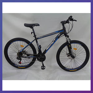 Велосипед гірський двоколісний сталевий зі швидкостями 21 шт. Azimut Aqua 29 дюймів 19 рама чорно-синій