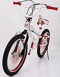 Трюкових велосипедів BMX двоколісний на сталевій рамі з пегами Sigma BMX-20 дюймів білий, фото 4
