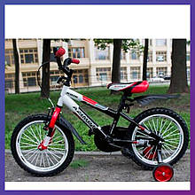 Велосипед дитячий двоколісний Azimut Stitch 14" зріст 90-115 см вік 3 до 6 років червоний