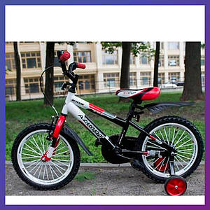 Велосипед дитячий двоколісний Azimut Stitch 18" зростання 110-130 см вік 5 до 8 років червоний