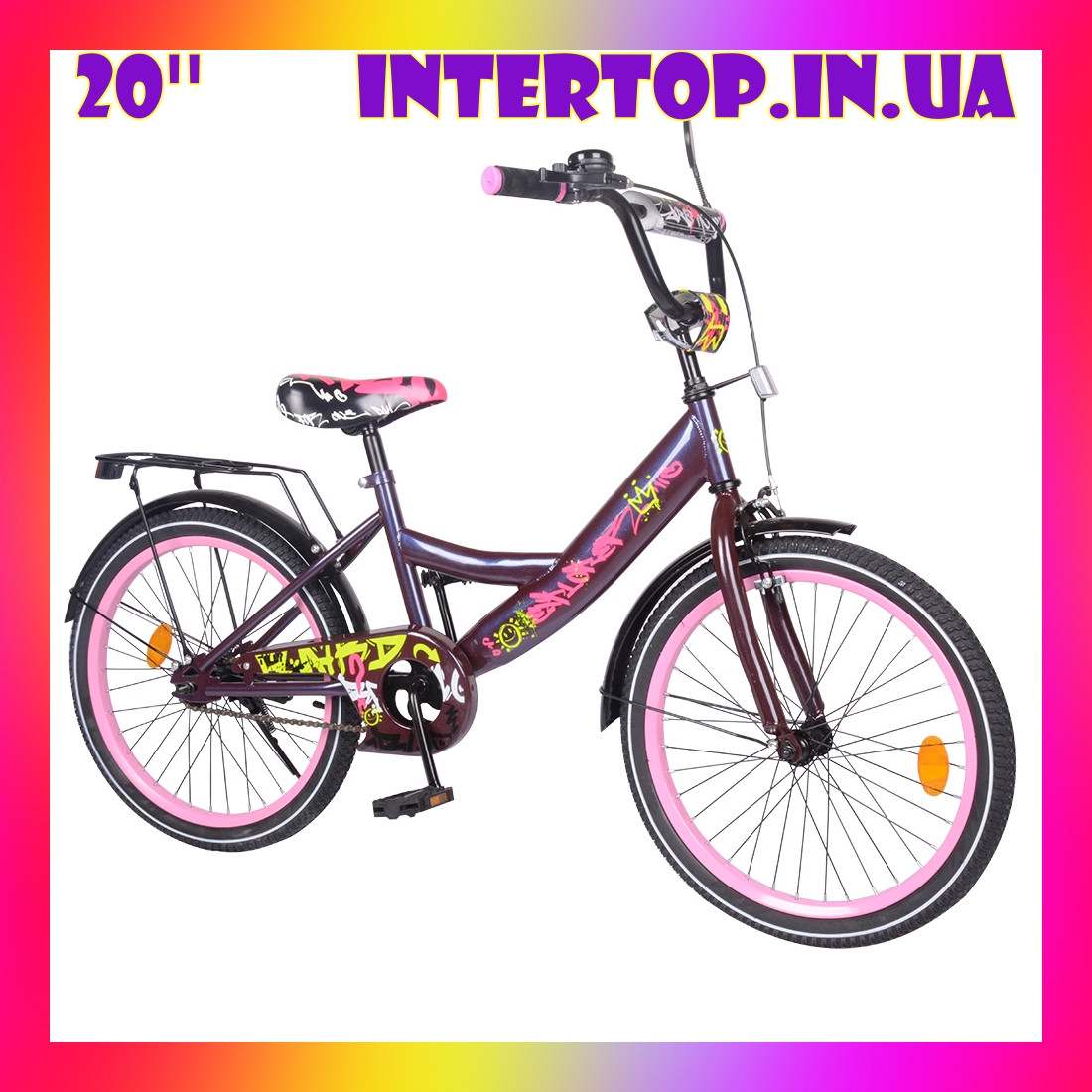 Дитячий двоколісний велосипед Tilly Explorer 20 дюймів T-220116 пурпурний. Для дітей 7-11 років