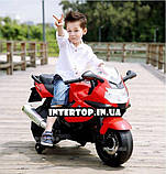 Дитячий двоколісний електричний мотоцикл Т 7235 червоний, фото 6