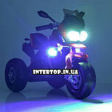 Дитячий триколісний електричний мотоцикл на м'яких колесах для дітей від 3 до 6 років Bambi M 4117EL червоний, фото 4