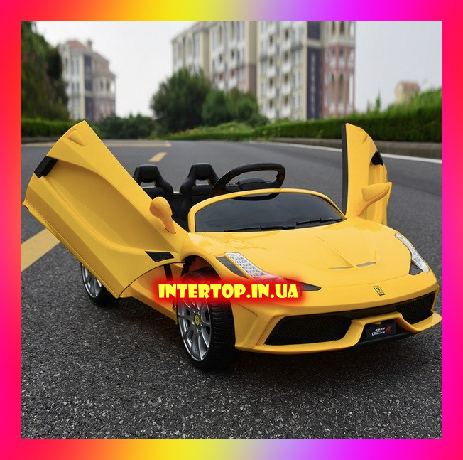 Дитячий електромобіль Lamborghini Ламборджині на акумуляторі з пультом РУ Т 7659 Жовтий