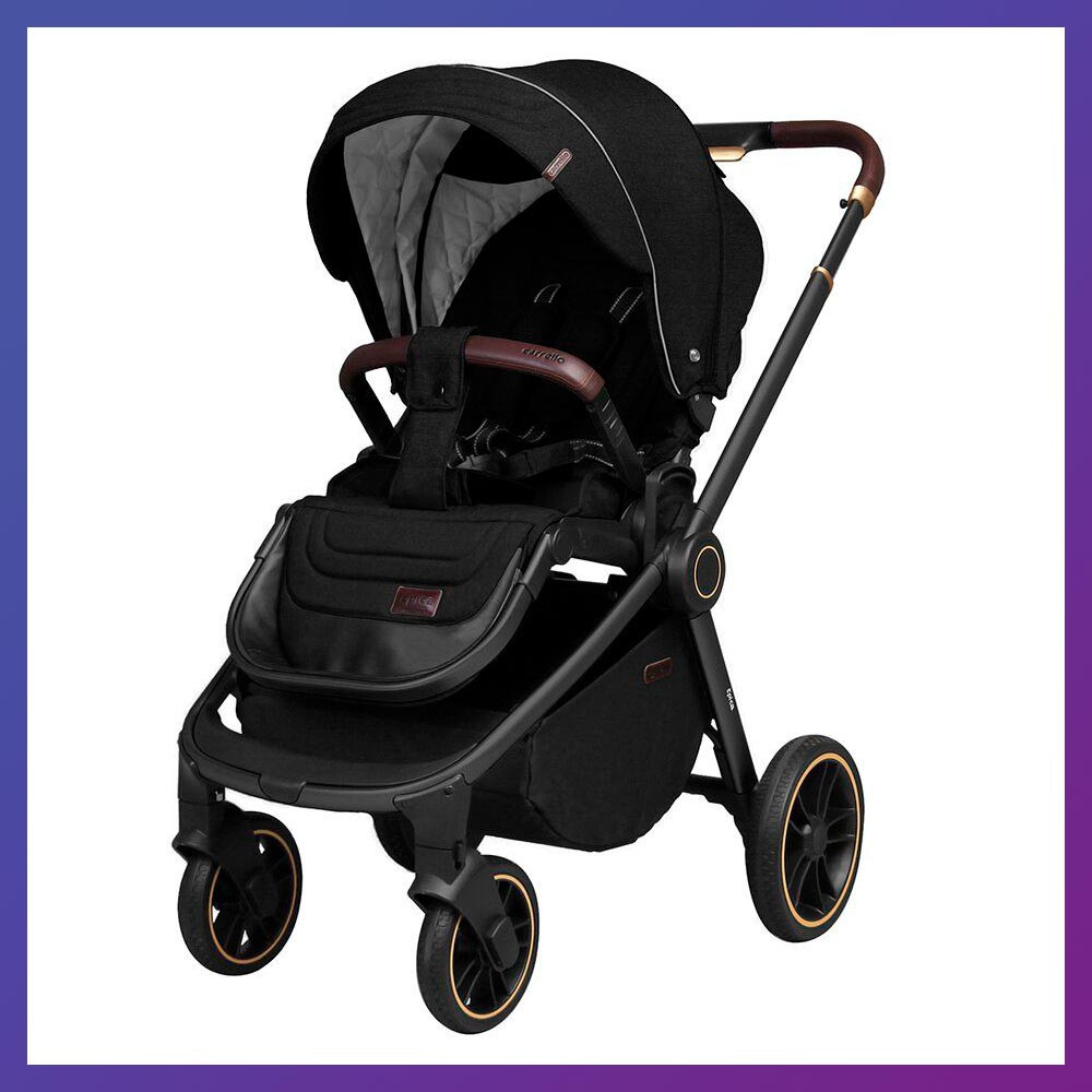 Дитяча прогулянкова коляска з регульованою спинкою CARRELLO Epica CRL-8509 Space Black чорна EVA колеса
