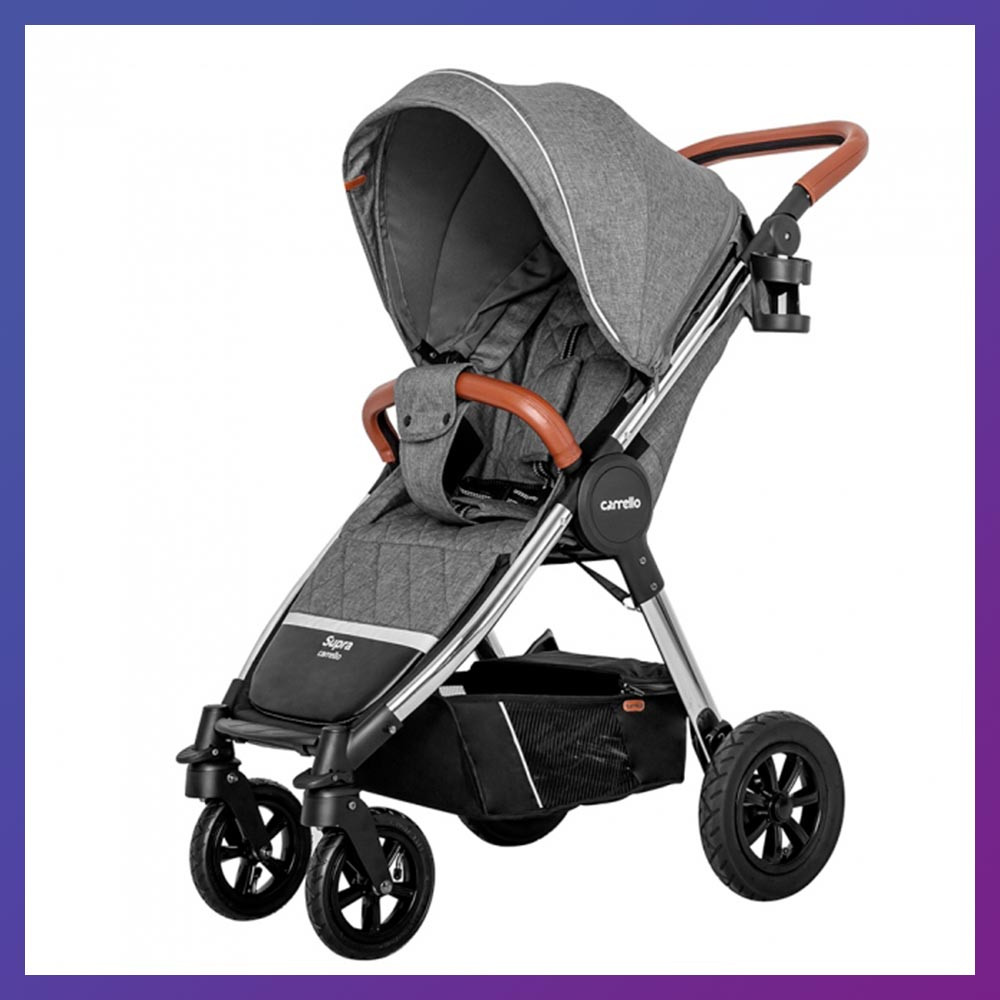 Дитяча прогулянкова коляска — книжка з регульованою спинкою CARRELLO Supra CRL-5510 Carbon Grey сіра