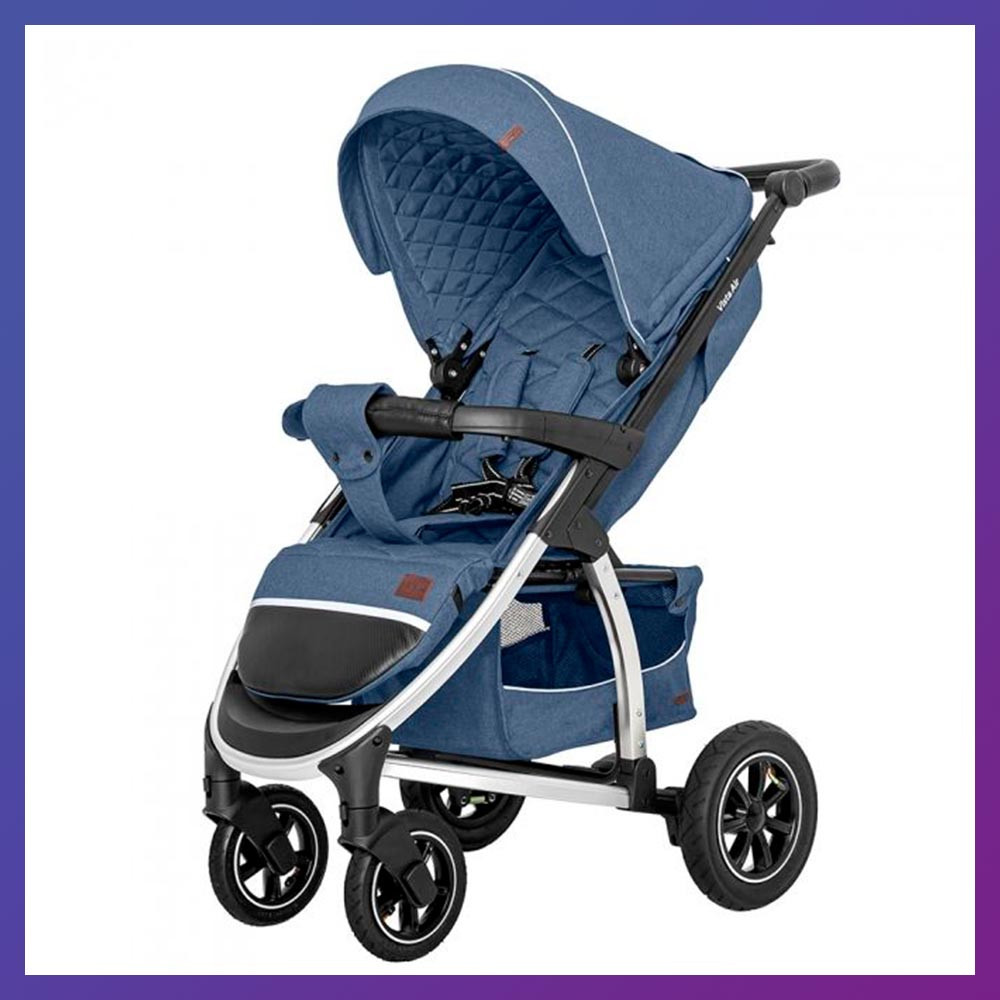 Дитяча прогулянкова коляска-книжка з регульованою спинкою CARRELLO Vista CRL-5511 Denim Blue синя