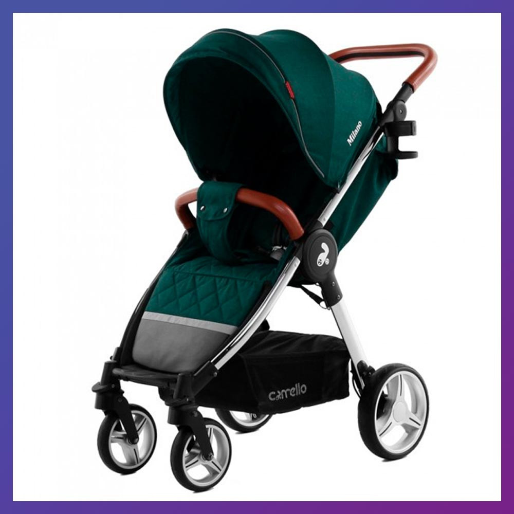 Дитяча прогулянкова коляска - книжка з регульованою спинкою CARRELLO Milano CRL-5501 Aqua Green зелена