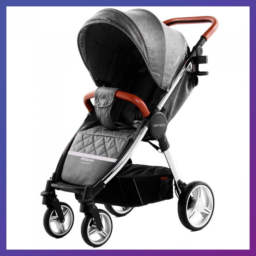 Дитяча прогулянкова коляска - книжка з регульованою спинкою CARRELLO Milano CRL-5501 Carbon Grey сіра