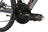 Велосипед гірський двоколісний однопідвісний на алюмінієвій рамі Crosser Solo 26 дюймів 17" рама сіро-червоний, фото 3