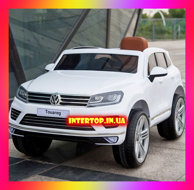 Дитячий електромобіль на пульті управління Джип Volkswagen Touareg KD666 Мр 4 Ліцензія Білий
